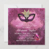 Invitations de la fête mascarade rose perle de Bou (Dos)