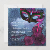 Invitations de la fête mascarade violet bordeaux (Dos)