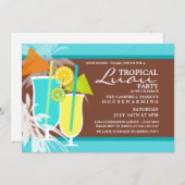 Invitations de la Fête Tropical Luau (Devant / Derrière)
