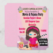 Invitations de la Fille Movie et du Pajama Party (Devant / Derrière)