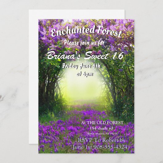 invitations de la Forêt Enchantée (Devant / Derrière)