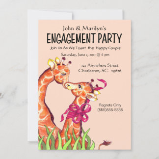 Invitations de la Giraffe Engagement Party