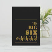 Invitations de la grande 60 Black Gold Birthday Pa (Debout devant)