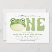 Invitations de la grenouille pour le premier anniv (Devant)