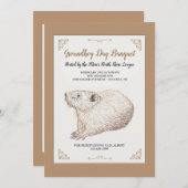 Invitations de la journée de la marmotte à main (Devant / Derrière)