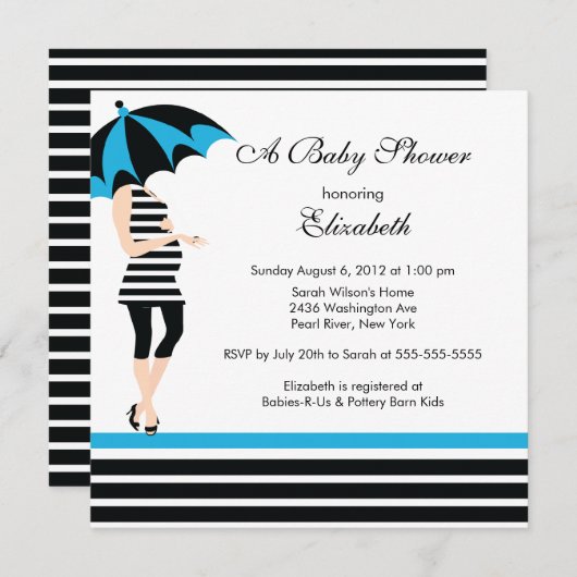 Invitations de la maman moderne à la douche pour b (Devant / Derrière)