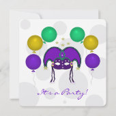Invitations de la Mardi Gra Color Balloons Party (Dos)