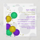 Invitations de la Mardi Gra Color Balloons Party (Devant / Derrière)