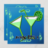 Invitations de la Margarita Cocktail Party (Devant / Derrière)