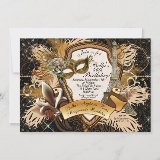 Invitations de la mascarade de Paris (Dos)
