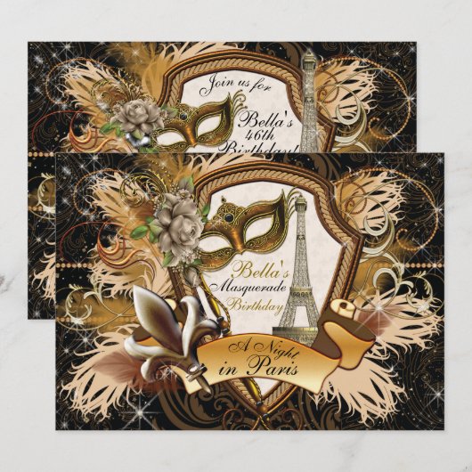 Invitations de la mascarade de Paris (Devant / Derrière)