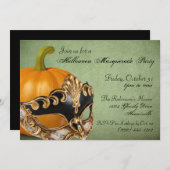 Invitations de la mascarade d'Halloween (Devant / Derrière)