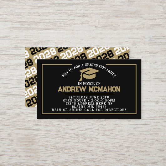 Invitations de la Mini Graduation Black & Gold
