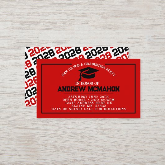 Invitations de la mini-graduation Red & Black