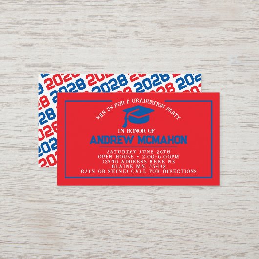 Invitations de la mini-graduation Red & Blue