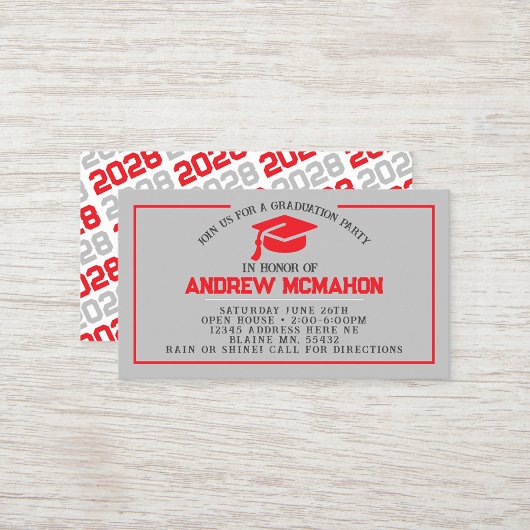 Invitations de la mini-graduation Red & Grey