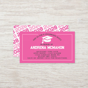 Invitations de la mini-graduation rose unique