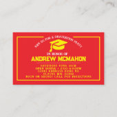 Invitations de la mini-graduation rouge et jaune (Devant)