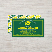 Invitations de la mini-graduation verte et jaune