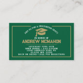 Invitations de la mini-graduation verte et or (Devant)