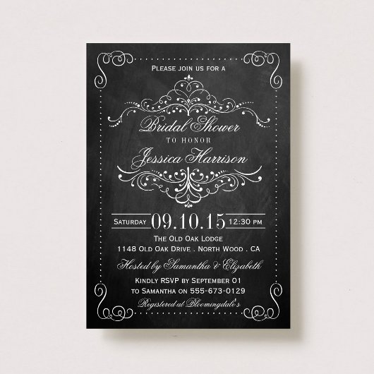 Invitations de la nuptiale de tableau noir de bord
