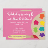 Invitations de la Palette Art Party - Rose (Devant / Derrière)