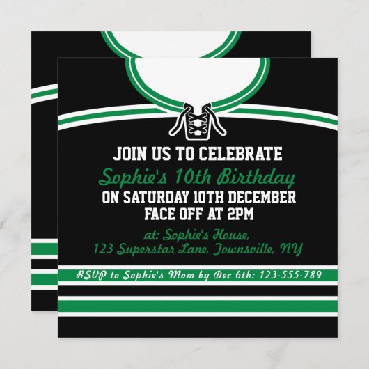 Invitations de la partie à thème de Hockey Jersey (Devant / Derrière)