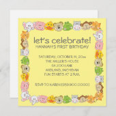 Invitations de la partie Anniversaire de enfant (Devant / Derrière)