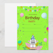 Invitations de la partie Anniversaire de enfant (Devant / Derrière)