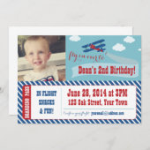 Invitations de la partie Avion Rétro (Devant / Derrière)