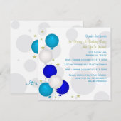 Invitations de la partie Ballons de couleurs (Devant / Derrière)