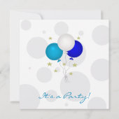 Invitations de la partie Ballons de couleurs (Dos)