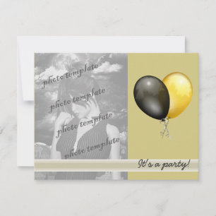 Invitations de la partie Ballons Noir et Or