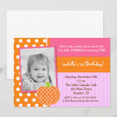 Invitations de la partie BIrthday Citrouille (Devant / Derrière)