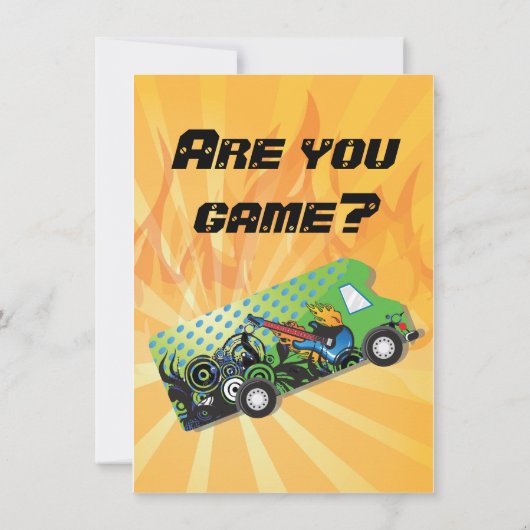 Invitations de la partie Camion de jeu (Dos)