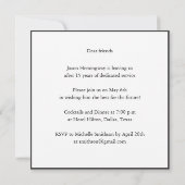 Invitations de la partie d'adieu manquante (Dos)