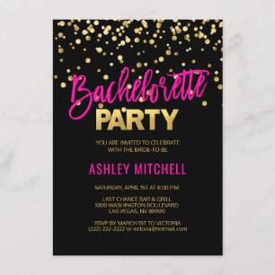 Invitations de la partie de bachelorette rose CHAU
