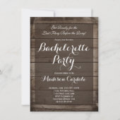 Invitations de la partie de Bachelorette rustique (Devant)