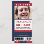 Invitations de la partie de baseball (Devant / Derrière)