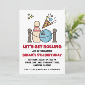 Invitations de la partie de bowling cool (Debout devant)