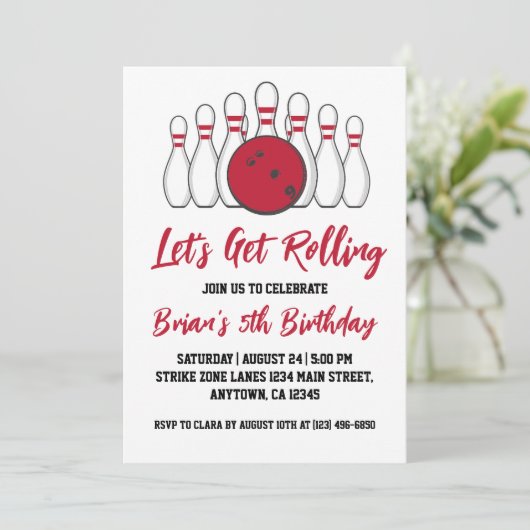 Invitations de la partie de bowling cool (Debout devant)