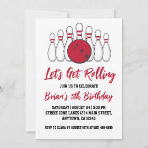 Invitations de la partie de bowling cool