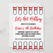 Invitations de la partie de bowling cool (Devant)