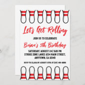 Invitations de la partie de bowling cool (Devant / Derrière)