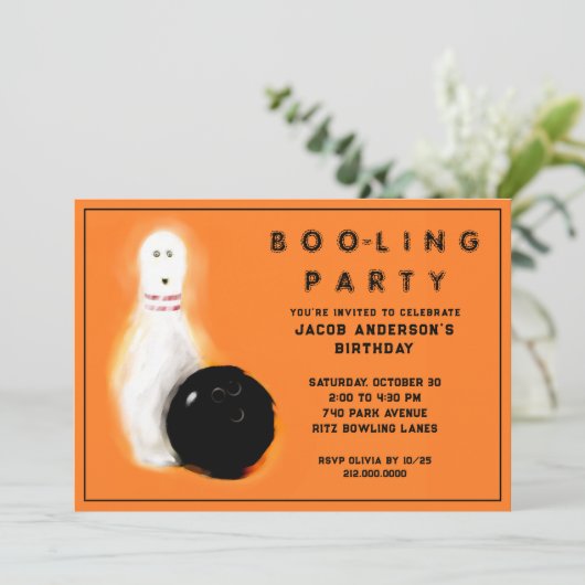 Invitations de la partie de bowling d'anniversaire (Debout devant)
