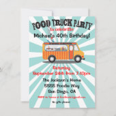 Invitations de la partie de camion alimentaire (Devant)