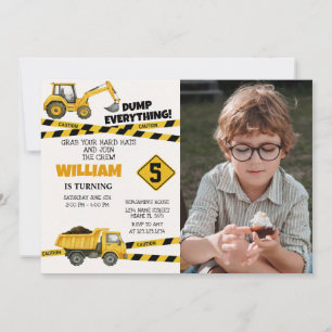 Invitations de la partie de construction avec phot