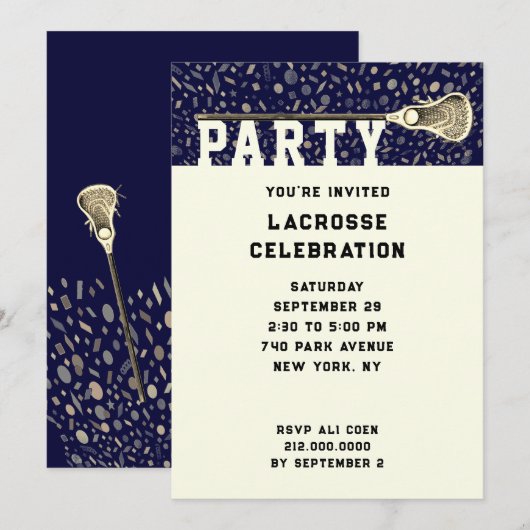 Invitations de la partie de crosse (Devant / Derrière)