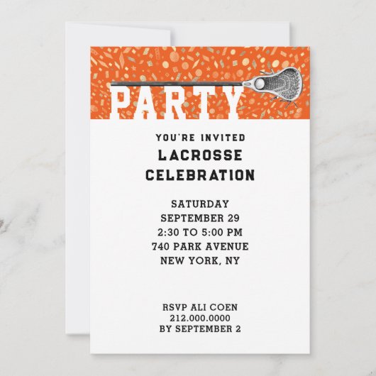 Invitations de la partie de crosse (Devant)