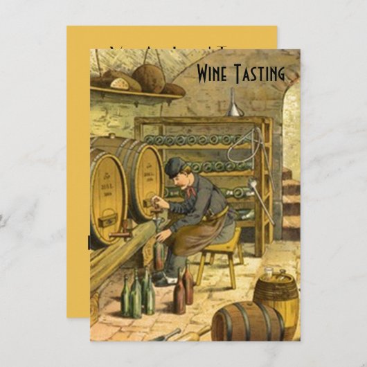 Invitations de la partie de dégustation de vin de  (Devant / Derrière)